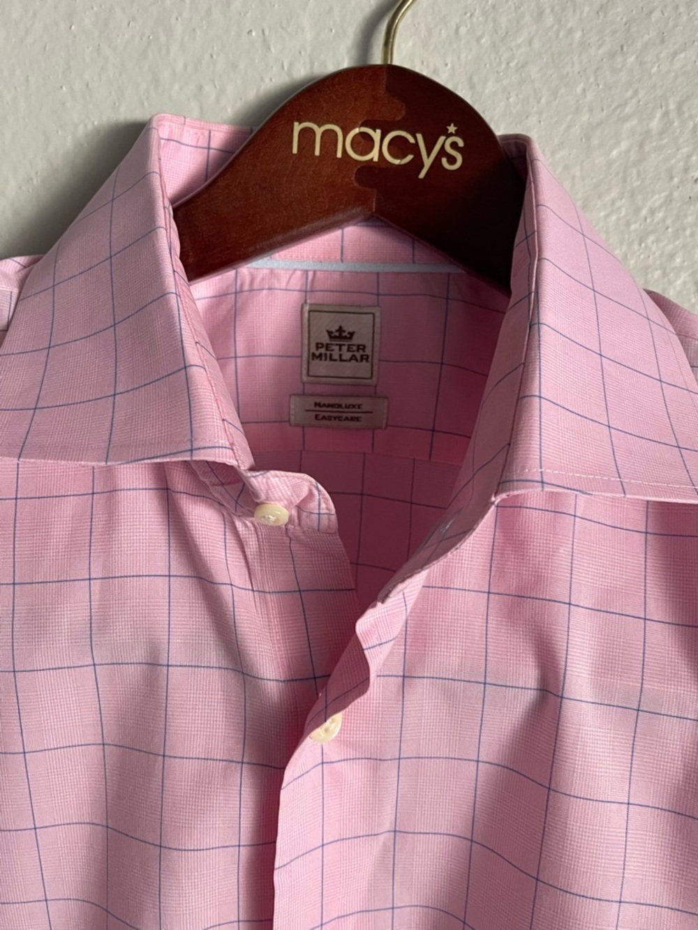 Peter Millar Pink Windowpane Dress Shirt - Picture 3 of 4